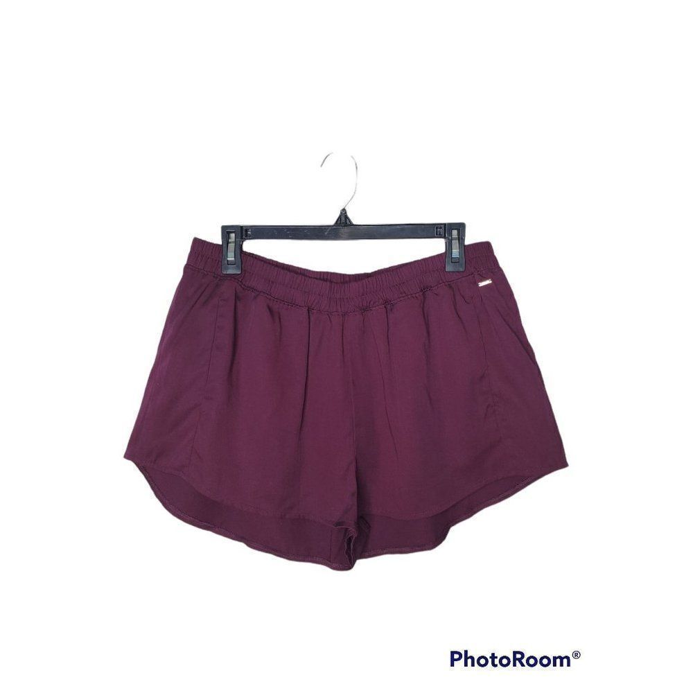 PINK Victoria's Secret RARE Burgundy Wine Lyocell Loose Fit Solid Casual Shorts